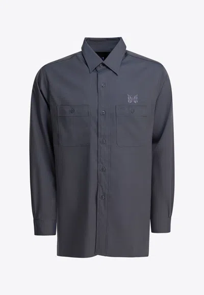 Needles Twill Shirt Featuring Button-down Collar In Blue