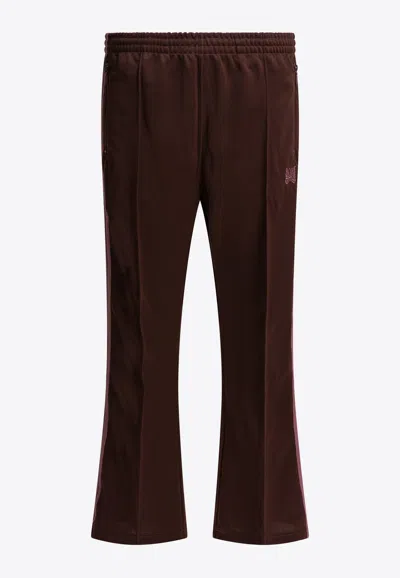 Needles Poly Smooth Logo Boot-cut Pants In Brown