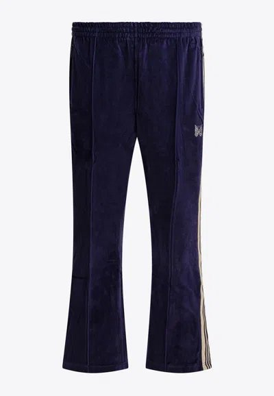 Needles Poly Smooth Logo Track Pants In Blue