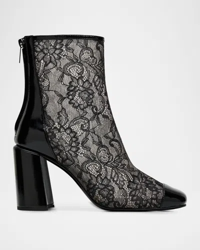 Jimmy Choo Kiss Lace Zip Ankle Boots In Black