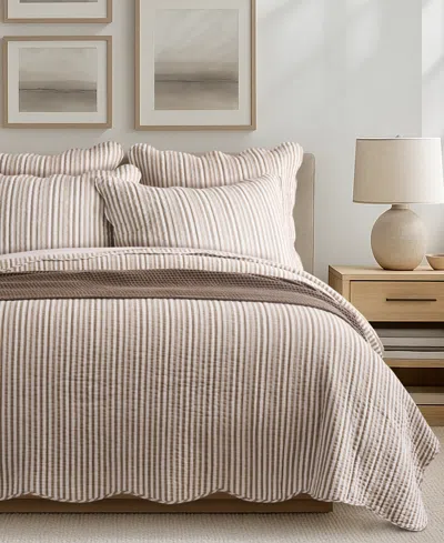 Levtex Martha Stripe Reversible 2-pc. Quilt Set, Twin/twin Xl In Brown