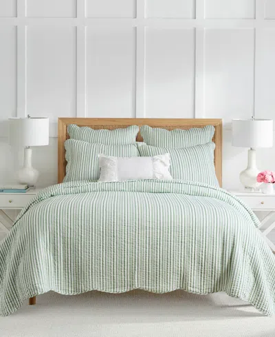 Levtex Martha Stripe Reversible 2-pc. Quilt Set, Twin/twin Xl In Green