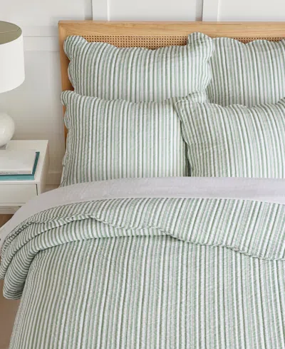 Levtex Martha Stripe Reversible 2-pc. Quilt Set, Twin/twin Xl In Green