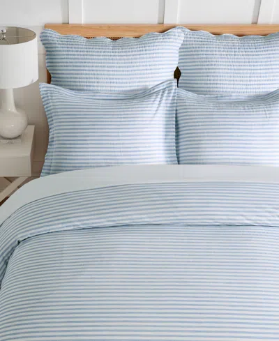 Levtex Home Martha Stripe Reversible 3-pc. Duvet Cover Set, King In Blue