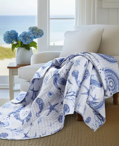 Levtex Batik Ocean Reversible Quilted Throw, 50" X 60" In Blue