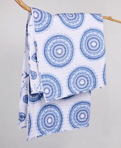 Levtex Batik Ocean Reversible Quilted Throw, 50" X 60" In Blue