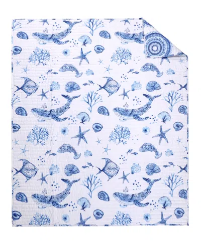 Levtex Batik Ocean Reversible Quilted Throw, 50" X 60" In Blue