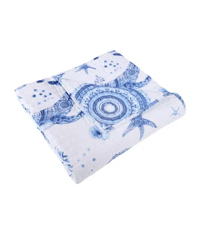 Levtex Batik Ocean Reversible Quilted Throw, 50" X 60" In Blue