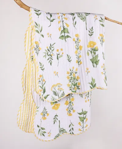 Levtex Daffodil Reversible Quilted Throw, 50" X 60" In White