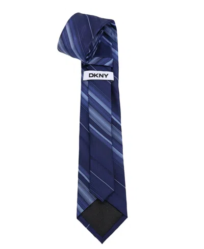 Dkny Bold Stripe Tie In Blue