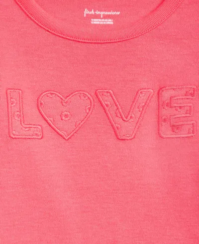 Greendog First Impressions Girls Toddler 2t-4t Long-sleeve Love T-shirt, Macy's Exclusive In Pink
