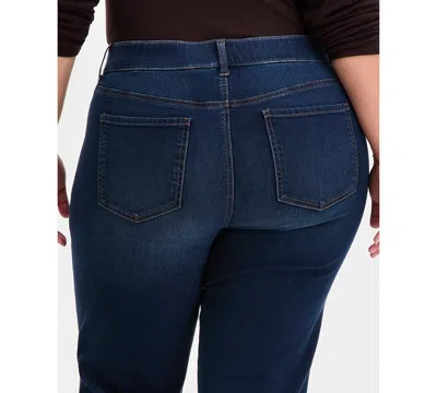 Style & Co Plus Size Pull-on Shaping High-rise Straight-leg Jeans, Macy's Exclusive In Blue