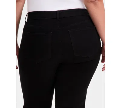 Style & Co Plus Size Pull-on Shaping High-rise Straight-leg Jeans, Macy's Exclusive In Black