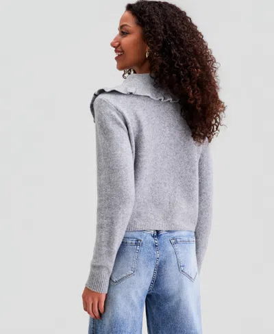 And Now This Women's Ruffled-collar Cardigan, Macy's Exclusive In Gray