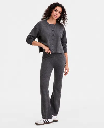 Bar Iii Women's Crewneck Cardigan, Macy's Exclusive In Gray