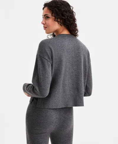 Bar Iii Women's Crewneck Cardigan, Macy's Exclusive In Gray