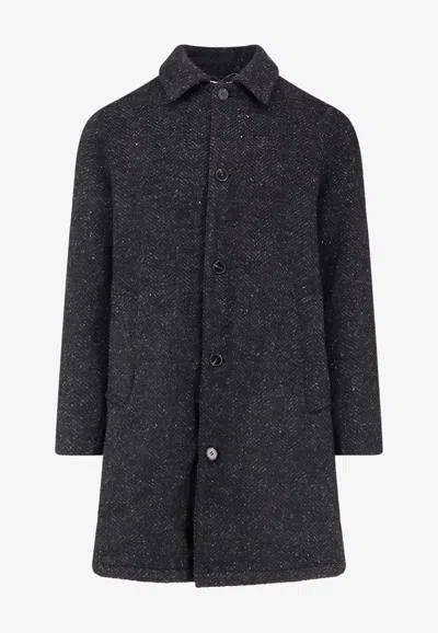 Paltò Cantuccio Single-breasted Wool Coat In Gray