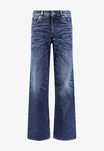 Pence 1979 Washed Straight-leg Jeans In Blue