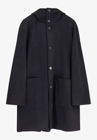 Paltò Tonio Single-breasted Buttoned Coat In Black