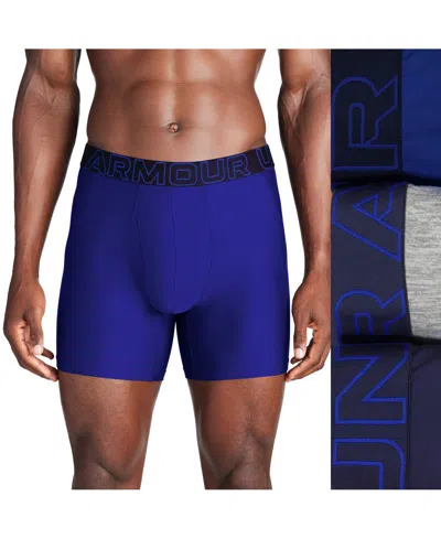 Under Armour Performance Tech 3-pack Boxer Briefs In Blue