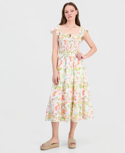 Self Esteem Juniors' Sleeveless Floral Midi Dress In Multi