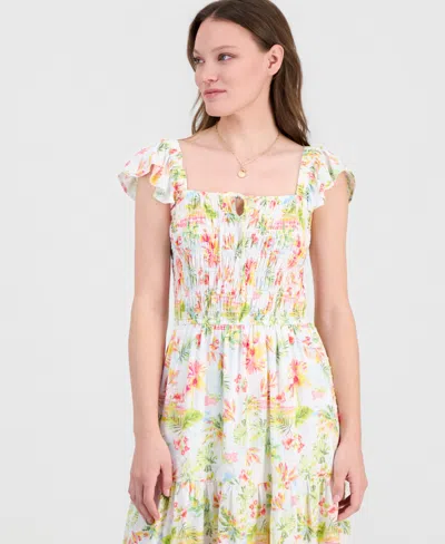 Self Esteem Juniors' Sleeveless Floral Midi Dress In Multi