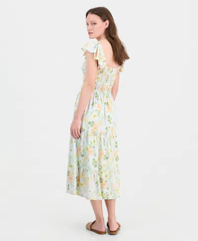 Self Esteem Juniors' Sleeveless Floral Midi Dress In Green