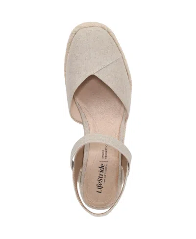 Lifestride Pilar Slingback Espadrille Platform Wedge Sandal In Neutral