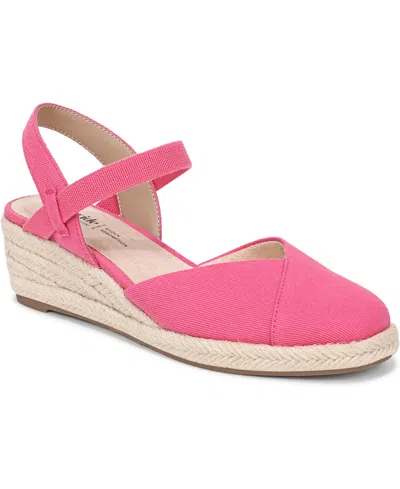 Lifestride Pilar Slingback Espadrille Platform Wedge Sandal In Pink