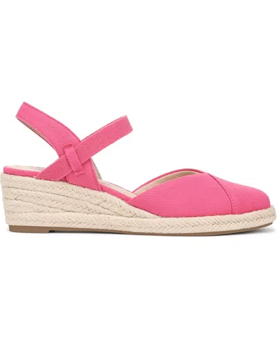 Lifestride Pilar Slingback Espadrille Platform Wedge Sandal In Pink
