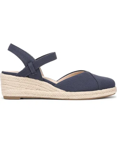 Lifestride Pilar Slingback Espadrille Platform Wedge Sandal In Blue