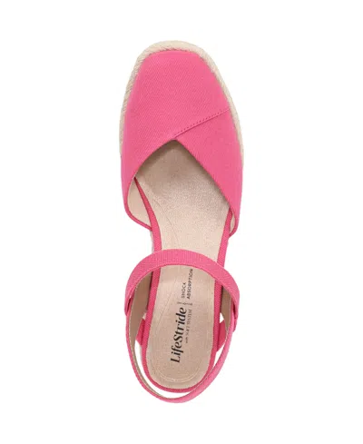 Lifestride Pilar Slingback Espadrille Platform Wedge Sandal In Pink