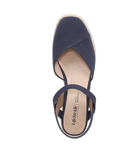 Lifestride Pilar Slingback Espadrille Platform Wedge Sandal In Blue