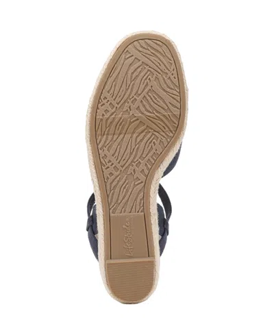 Lifestride Pilar Slingback Espadrille Platform Wedge Sandal In Blue