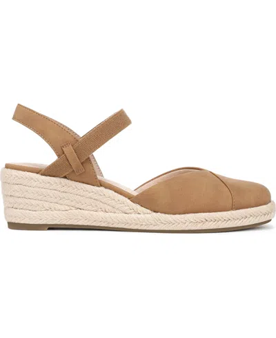 Lifestride Pilar Slingback Espadrille Platform Wedge Sandal In Brown