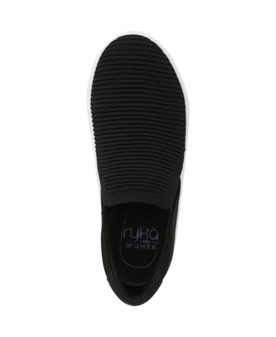 Ryka Women's Viv Ease Knit Court Inspired Slip On Sneakers In Black