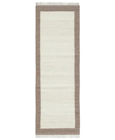 Obeetee Nu Maison Soft Border 2'6"x8' Runner Area Rug In Brown