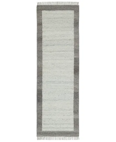 Obeetee Nu Maison Soft Border 2'6"x8' Runner Area Rug In Gray