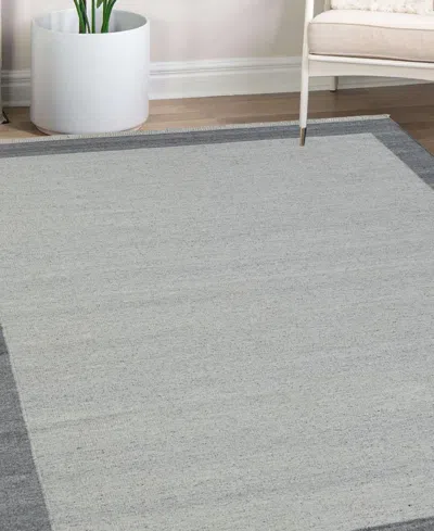 Obeetee Nu Maison Soft Border 2'6"x8' Runner Area Rug In Gray