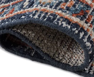 Obeetee Palace Floral 2'6"x8' Runner Area Rug In Blue