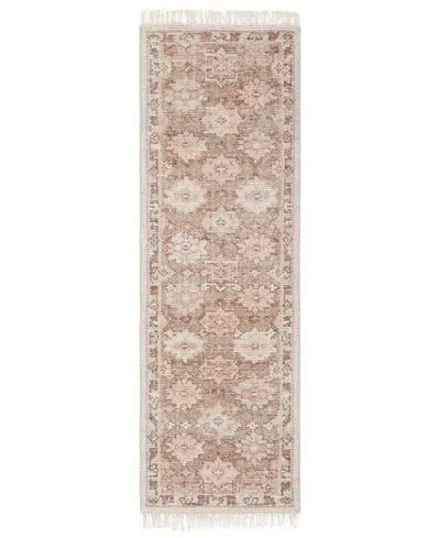 Obeetee Palace Farzana 2'6"x8' Runner Area Rug In Brown