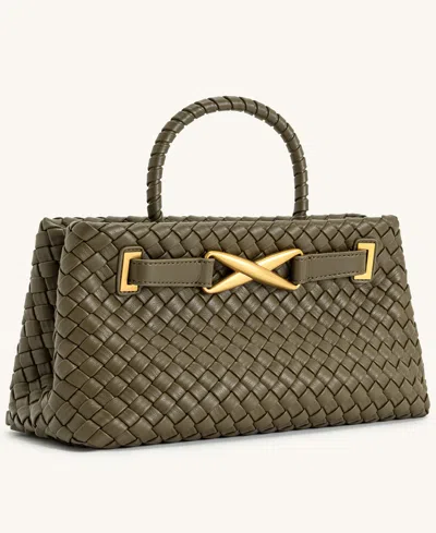 Jw Pei Elora Small Woven Tote Bag In Green