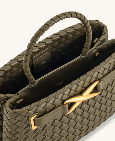 Jw Pei Elora Small Woven Tote Bag In Green