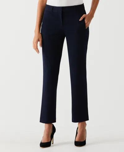 Rafaella Petite Straight Leg Ankle Pants In Blue