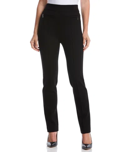 Rafaella Petite Ponte Slim Leg Pants In Black
