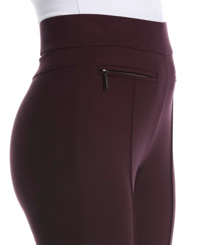 Rafaella Petite Ponte Slim Leg Pants In Brown