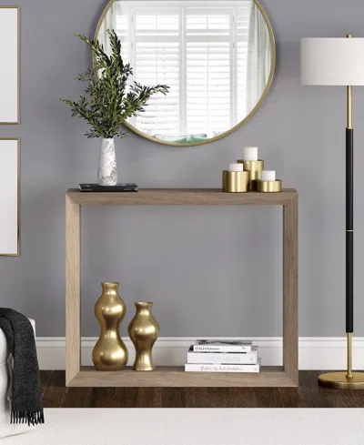 Hudson & Canal Osmond 36" Wood Wide Rectangular Console Table In Brown