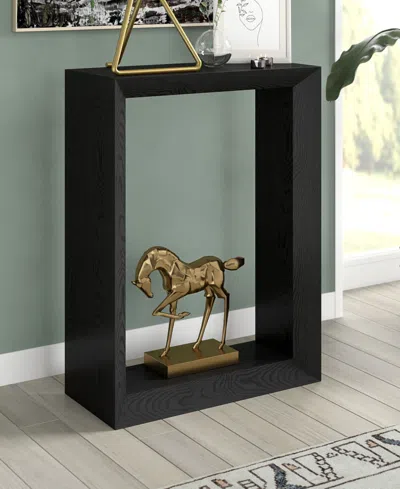 Hudson & Canal Osmond 22" Wood Wide Rectangular Console Table In Black