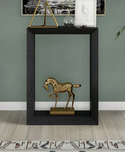 Hudson & Canal Osmond 22" Wood Wide Rectangular Console Table In Black