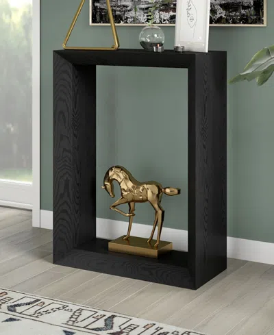 Hudson & Canal Osmond 22" Wood Wide Rectangular Console Table In Black